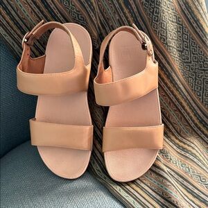 Fitflop tan Leather Platform Sandals